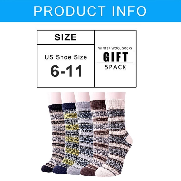 5 Pairs Men's Vintage Crew Socks - Picture 7 of 7